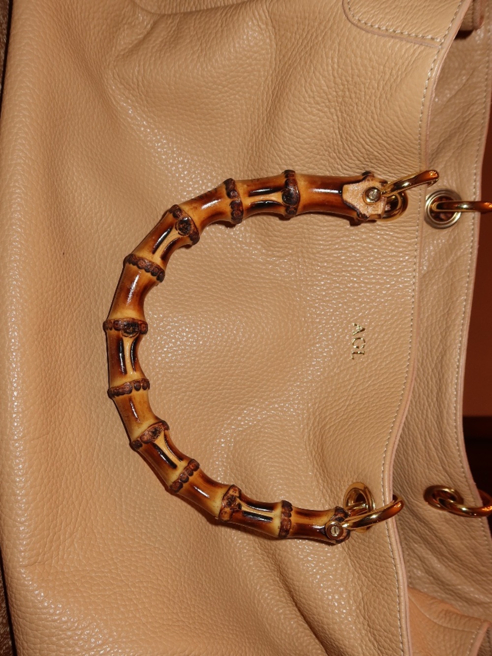 Mark & Graham Bamboo Handle Elisabetta Slouch Handbag Gold Limited Edition color